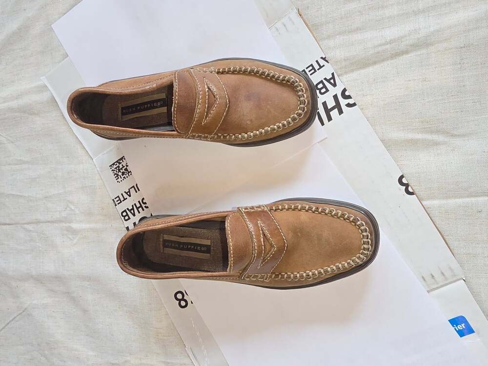 Hush Puppies Brown Leather Penny Loafers Size 6.5M